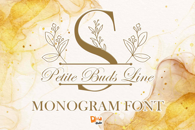 Petite Buds Line Monogram Font Dm Letter Studio 