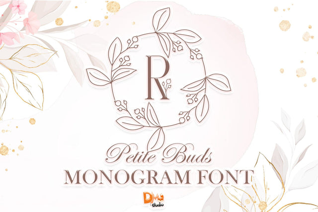 Petite Buds Monogram Font Dm Letter Studio 
