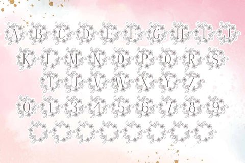 Petite Floral Buds Monogram Font Dm Letter Studio 
