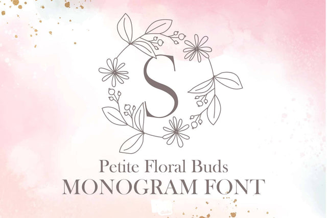 Petite Floral Buds Monogram Font Dm Letter Studio 