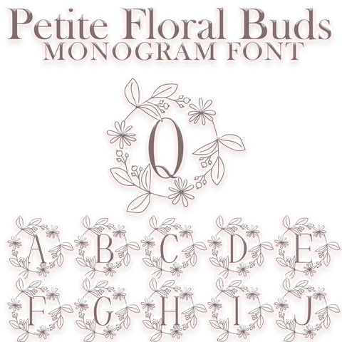 Petite Floral Buds Monogram Font Dm Letter Studio 