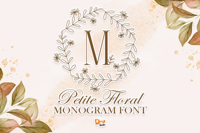 Petite Floral Monogram Font Dm Letter Studio 
