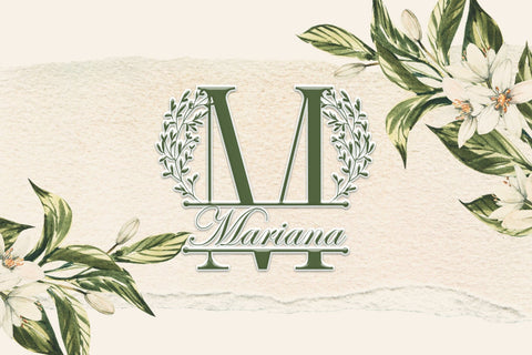 Petite Leaves Line Monogram Font Dm Letter Studio 