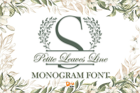 Petite Leaves Line Monogram Font Dm Letter Studio 