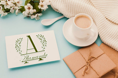 Petite Leaves Line Monogram Font Dm Letter Studio 