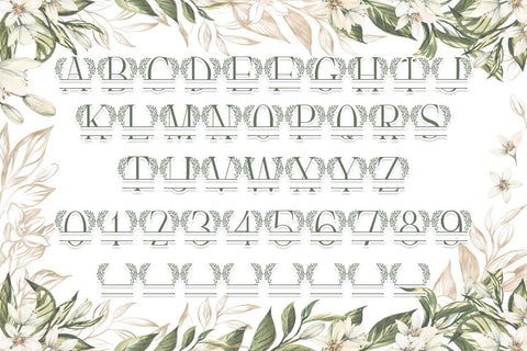 Petite Leaves Line Monogram Font Dm Letter Studio 
