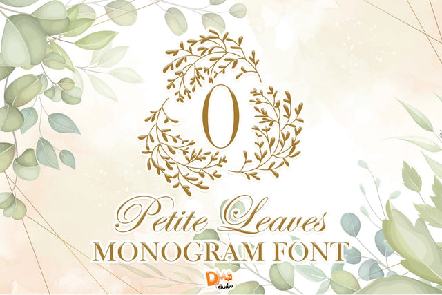 Petite Leaves Monogram Font Dm Letter Studio 