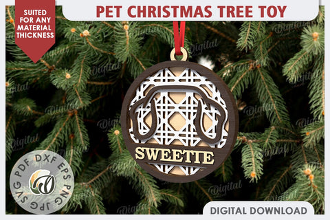 Pets Christmas Ornament Laser Cut Design. Pet Tree Toy SVG SVG Evgenyia Guschina 