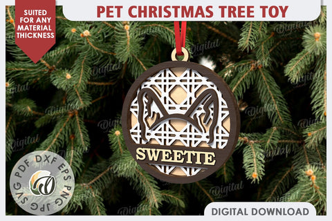 Pets Christmas Ornament Laser Cut Design. Pet Tree Toy SVG SVG Evgenyia Guschina 