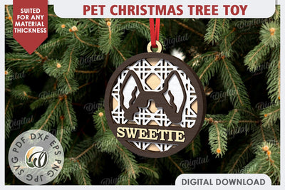 Pets Christmas Ornament Laser Cut Design. Pet Tree Toy SVG SVG Evgenyia Guschina 