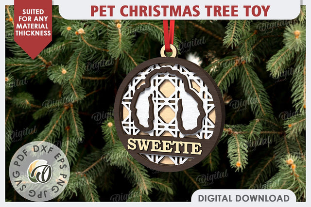 Pets Christmas Ornament Laser Cut Design. Pet Tree Toy SVG SVG Evgenyia Guschina 