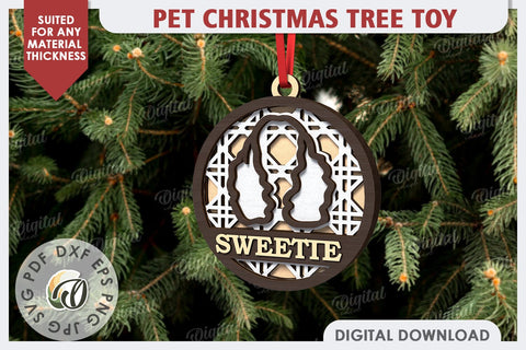 Pets Christmas Ornament Laser Cut Design. Pet Tree Toy SVG SVG Evgenyia Guschina 