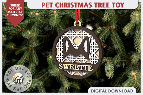 Pets Christmas Ornament Laser Cut Design. Pet Tree Toy SVG SVG Evgenyia Guschina 