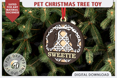 Pets Christmas Ornament Laser Cut Design. Pet Tree Toy SVG SVG Evgenyia Guschina 