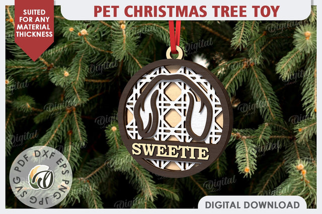 Pets Christmas Ornament Laser Cut Design. Pet Tree Toy SVG SVG Evgenyia Guschina 