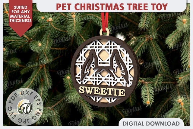Pets Christmas Ornament Laser Cut Design. Pet Tree Toy SVG SVG Evgenyia Guschina 