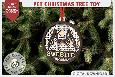 Pets Christmas Ornament Laser Cut Design. Pet Tree Toy SVG SVG Evgenyia Guschina 