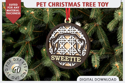 Pets Christmas Ornament Laser Cut Design. Pet Tree Toy SVG SVG Evgenyia Guschina 