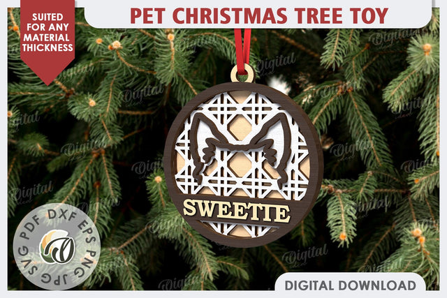 Pets Christmas Ornament Laser Cut Design. Pet Tree Toy SVG SVG Evgenyia Guschina 