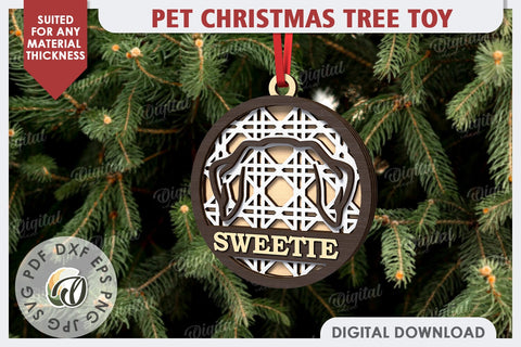 Pets Christmas Ornaments Laser Cut Bundle. Pet Tree Toys SVG SVG Evgenyia Guschina 