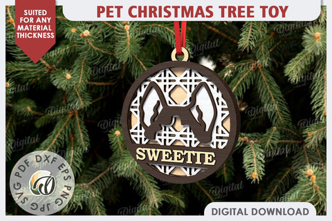 Pets Christmas Ornaments Laser Cut Bundle. Pet Tree Toys SVG SVG Evgenyia Guschina 