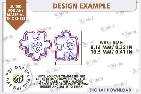 Pets Earrings Laser Cut. Animals Earrings SVG. Puzzle SVG SVG Evgenyia Guschina 