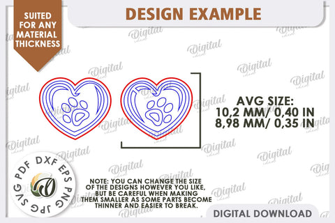 Pets Earrings Laser Cut. Animals Stud Earrings SVG SVG Evgenyia Guschina 