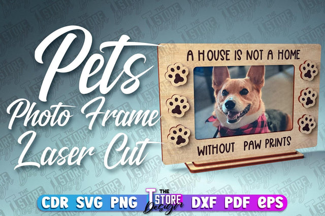 Pets Photo Frame Laser Cut | Photo Frame Design | CNC File SVG The T Store Design 