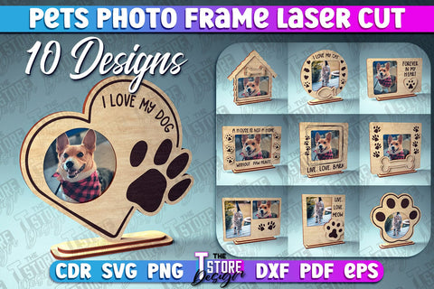 Pets Photo Frame Laser Cut | Photo Frame Design | CNC File SVG The T Store Design 