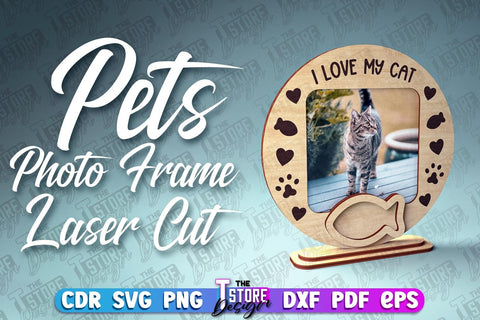 Pets Photo Frame Laser Cut | Photo Frame Design | CNC File SVG The T Store Design 