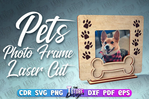 Pets Photo Frame Laser Cut | Photo Frame Design | CNC File SVG The T Store Design 