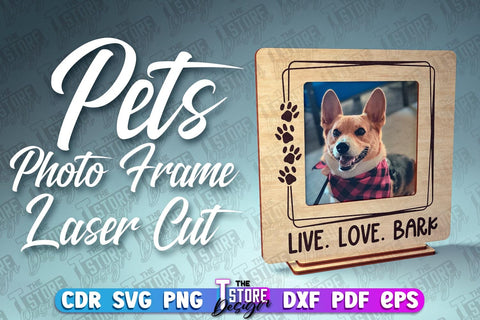 Pets Photo Frame Laser Cut | Photo Frame Design | CNC File SVG The T Store Design 