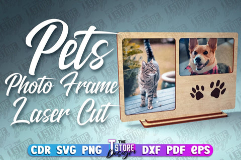 Pets Photo Frame Laser Cut | Photo Frame Design | CNC File SVG The T Store Design 