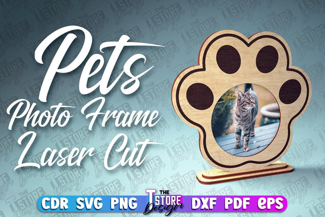 Pets Photo Frame Laser Cut | Photo Frame Design | CNC File SVG The T Store Design 