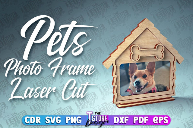 Pets Photo Frame Laser Cut | Photo Frame Design | CNC File SVG The T Store Design 