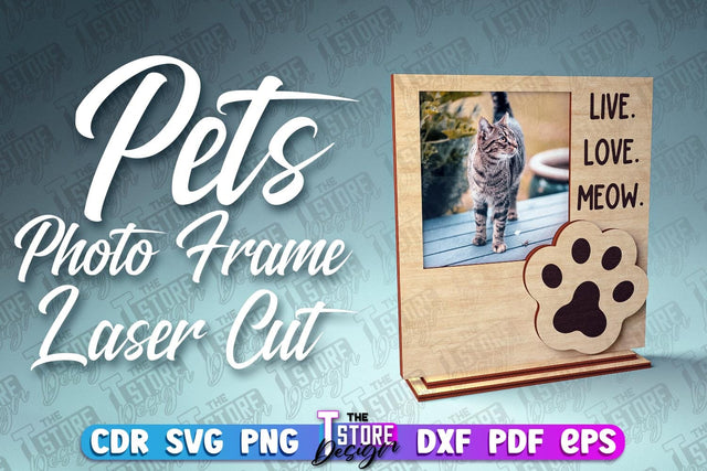 Pets Photo Frame Laser Cut | Photo Frame Design | CNC File SVG The T Store Design 