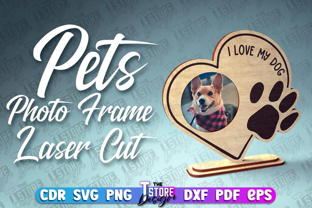Pets Photo Frame Laser Cut | Photo Frame Design | CNC File SVG The T Store Design 