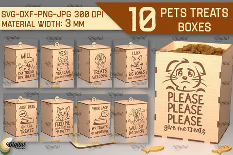 Pets Treats Boxes Laser Cut Bundle. Storage Boxes SVG SVG Evgenyia Guschina 