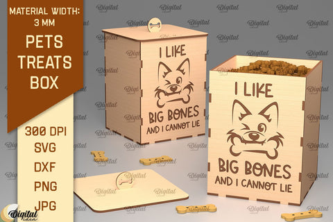 Pets Treats Boxes Laser Cut Bundle. Storage Boxes SVG SVG Evgenyia Guschina 