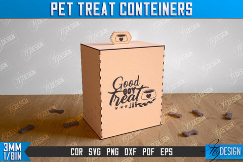 Pets Treats Boxes Laser Cut Design, Pet Food Containers SVG, Pets Food Boxes SVG SVG Fly Design 