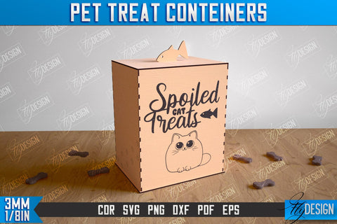 Pets Treats Boxes Laser Cut Design, Pet Food Containers SVG, Pets Food Boxes SVG SVG Fly Design 