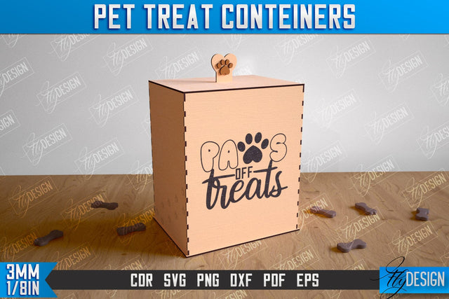 Pets Treats Boxes Laser Cut Design, Pet Food Containers SVG, Pets Food Boxes SVG SVG Fly Design 