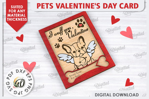 Pets Valentine's Day Cards Laser Cut Bundle. Gift Cards SVG SVG Evgenyia Guschina 