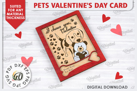 Pets Valentine's Day Cards Laser Cut Bundle. Gift Cards SVG SVG Evgenyia Guschina 