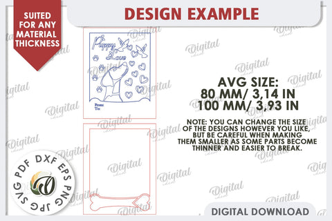 Pets Valentine's Day Cards Laser Cut Bundle. Gift Cards SVG SVG Evgenyia Guschina 