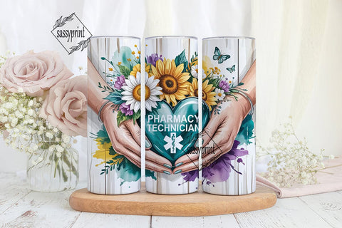 Pharmacy Technician 20oz Tumbler Wrap Sublimation sassyprint 