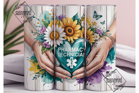 Pharmacy Technician 20oz Tumbler Wrap Sublimation sassyprint 