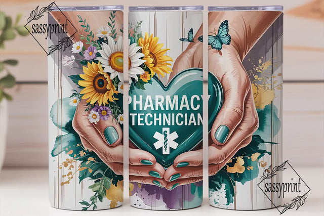 Pharmacy Technician 20oz Tumbler Wrap Sublimation sassyprint 