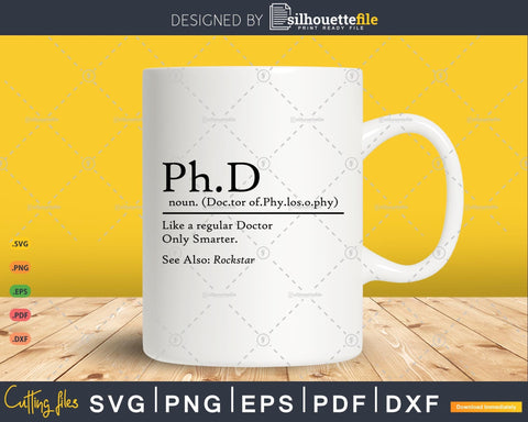 PhD Candidate Definition Graduation Student SVG Silhouette File 