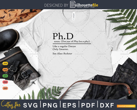 PhD Candidate Definition Graduation Student SVG Silhouette File 